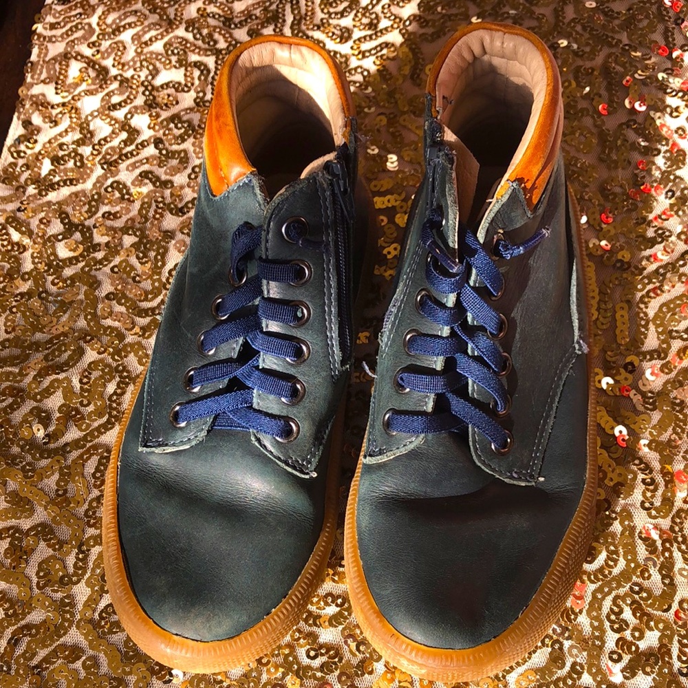Old Soles all leather high tops size 1 little boy
